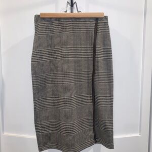 Max Studio Black and White Checkered Pencil Skirt